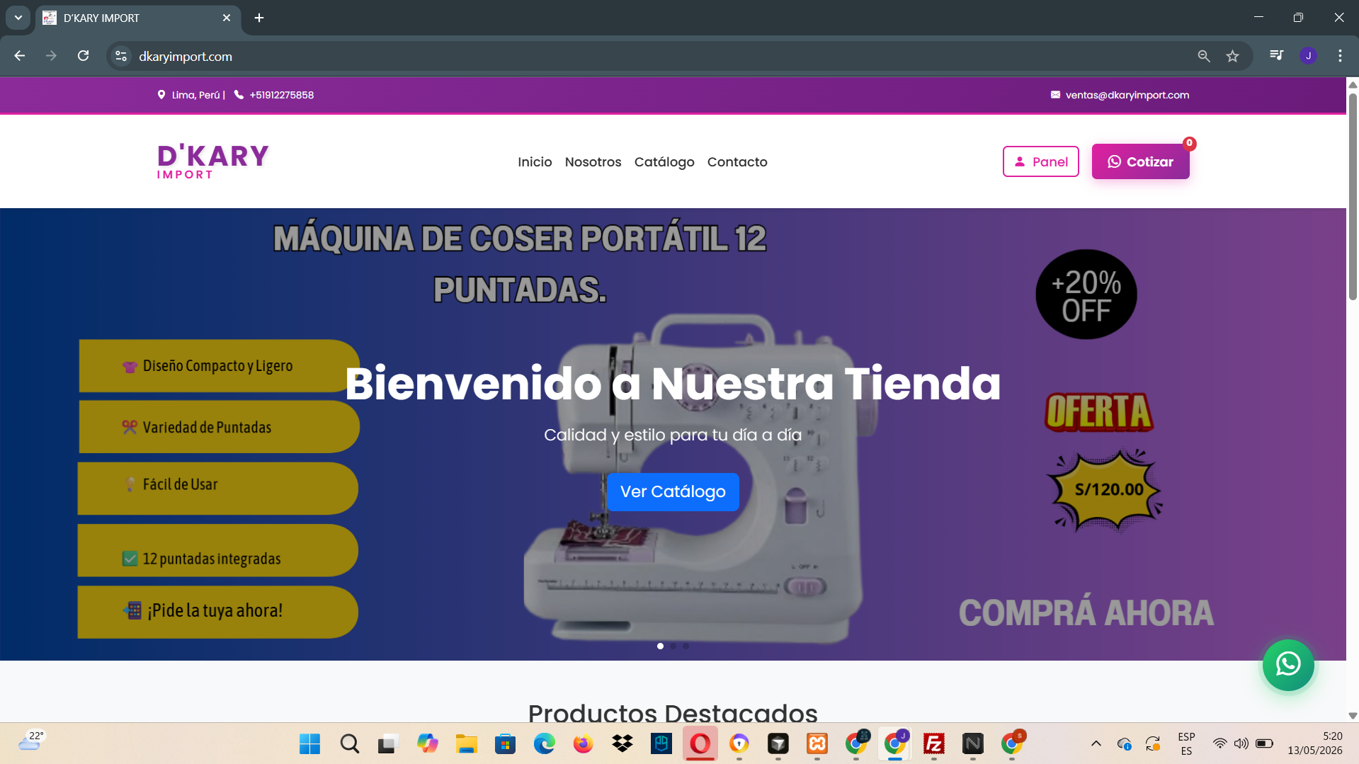 Sistema Web D'kary Import