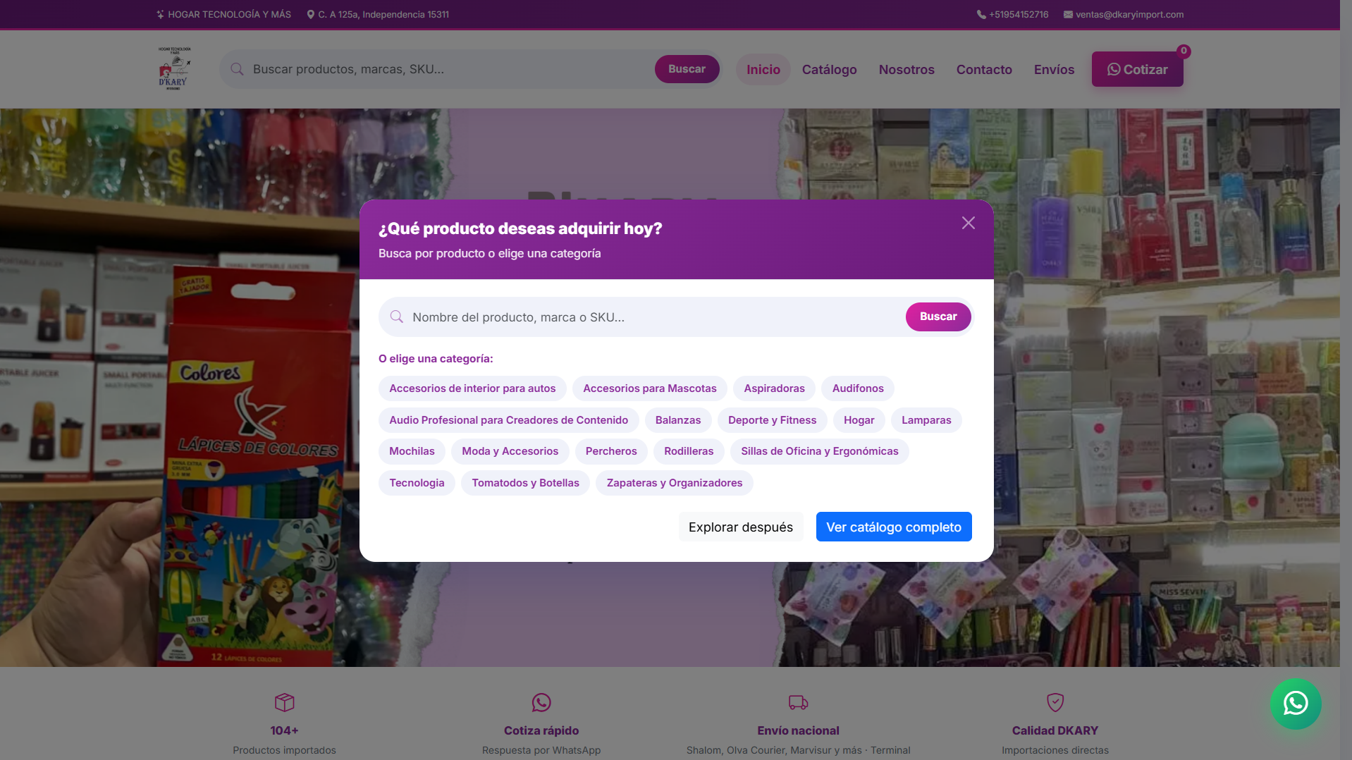 Sistema Web - ERP D'kary Import